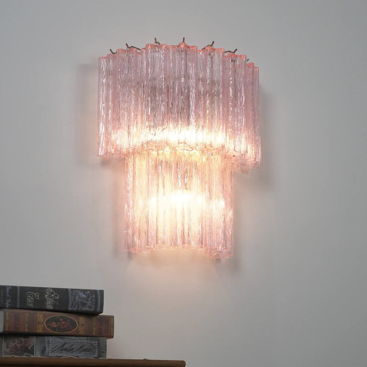Ondine Tiered Glass Tube Wall Sconce – Glass detail 45