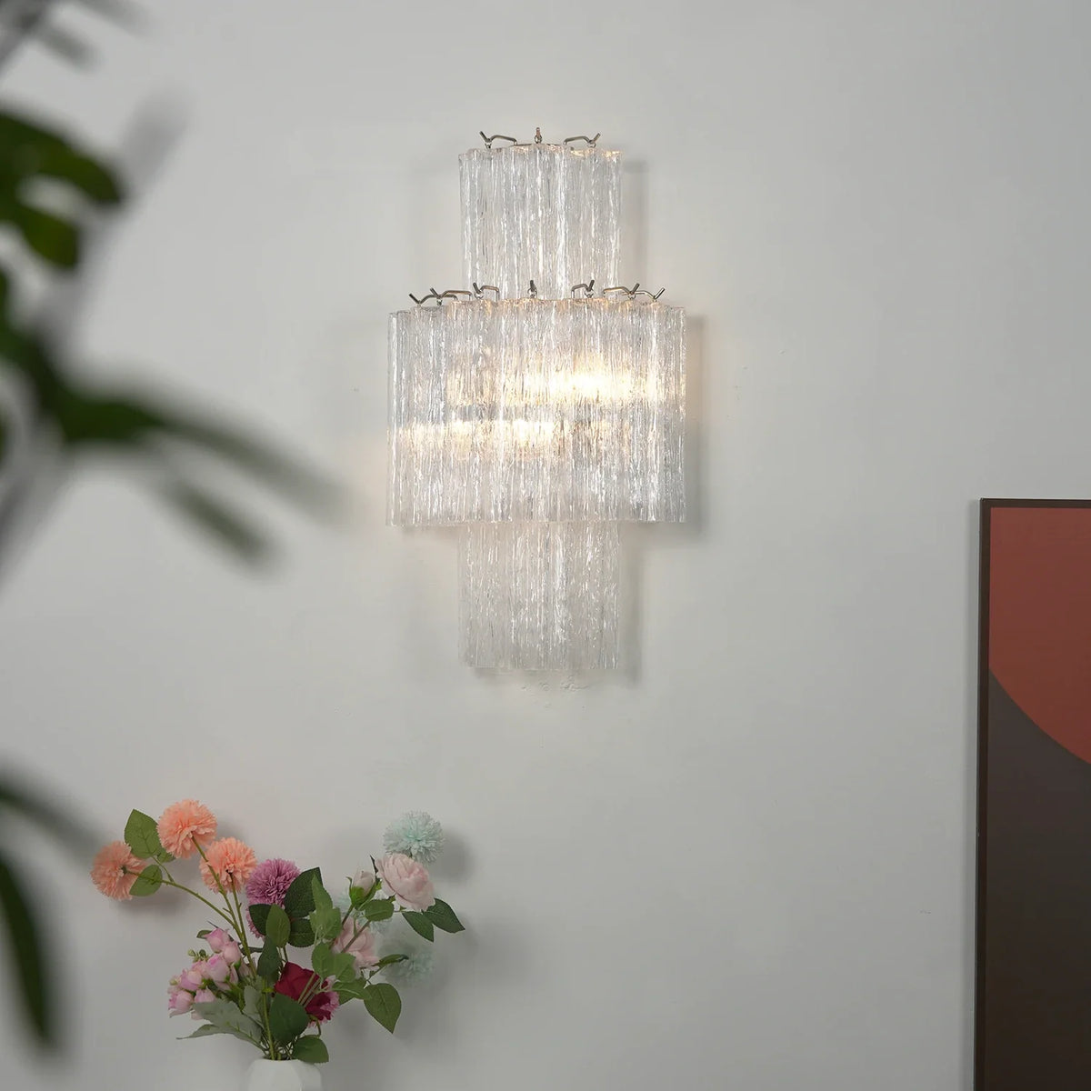 Ondine Tiered Glass Tube Wall Sconce – Glass detail 47