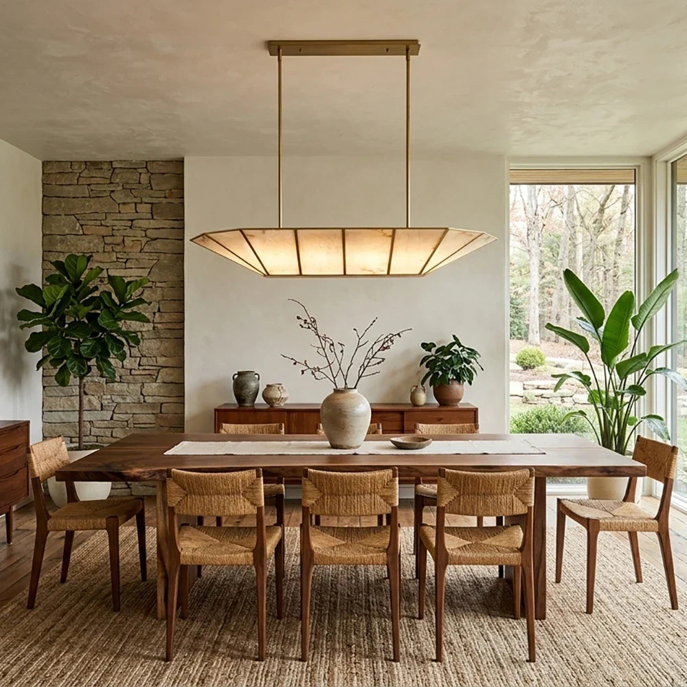 Orlaine Faceted Alabaster Panel Chandelier – Alabaster detail 4