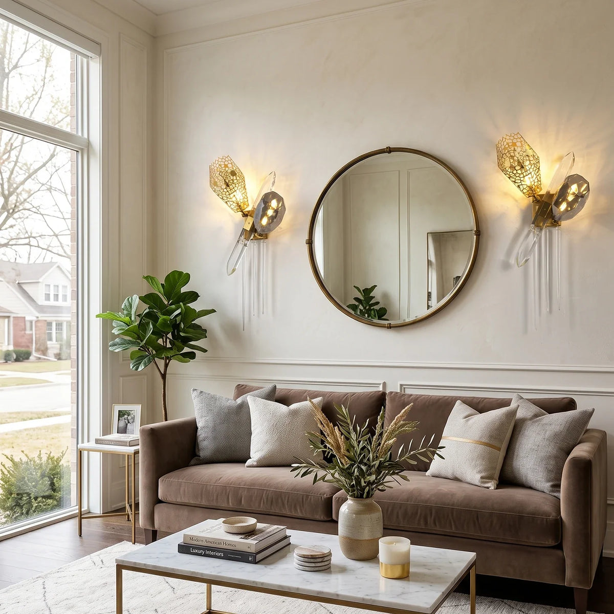 Ottilie Sculptural Crystal Wall Sconce – Crystal detail 6