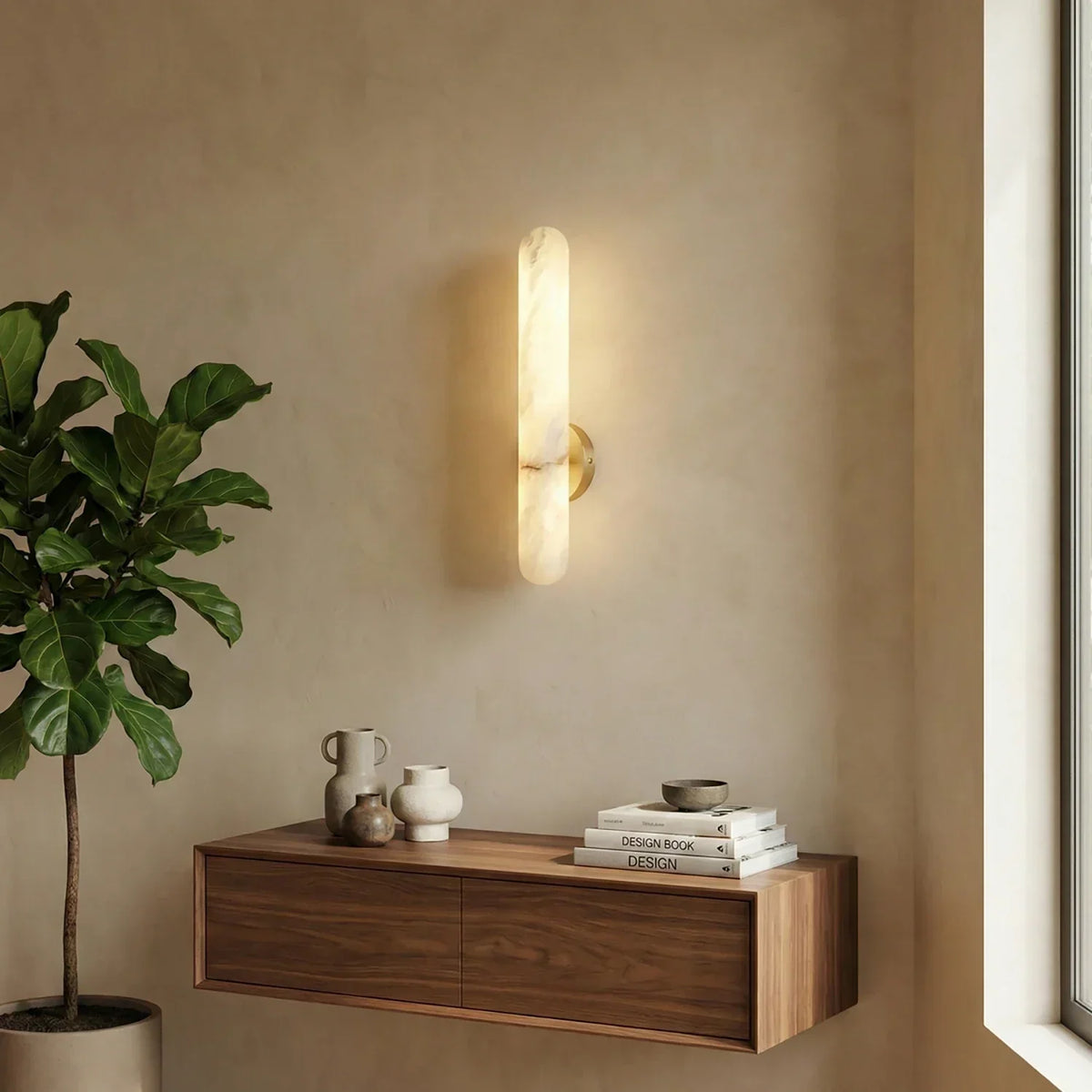 Oval Alunari Alabaster Wall Sconce – Alabaster detail 3