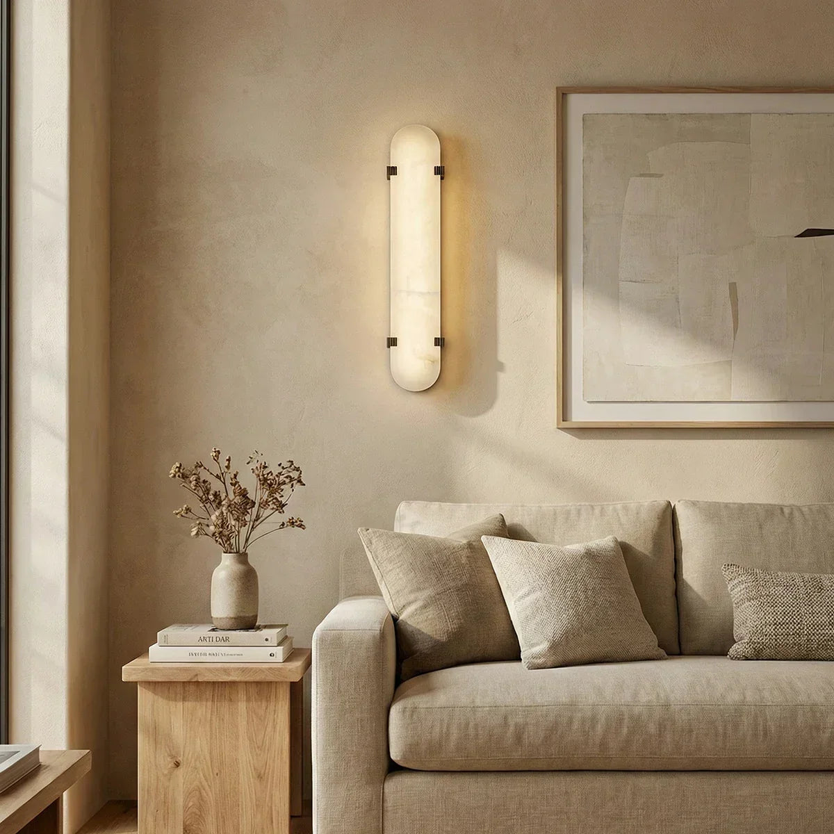 Oval Calla Alabaster Wall Sconce – Alabaster detail 7