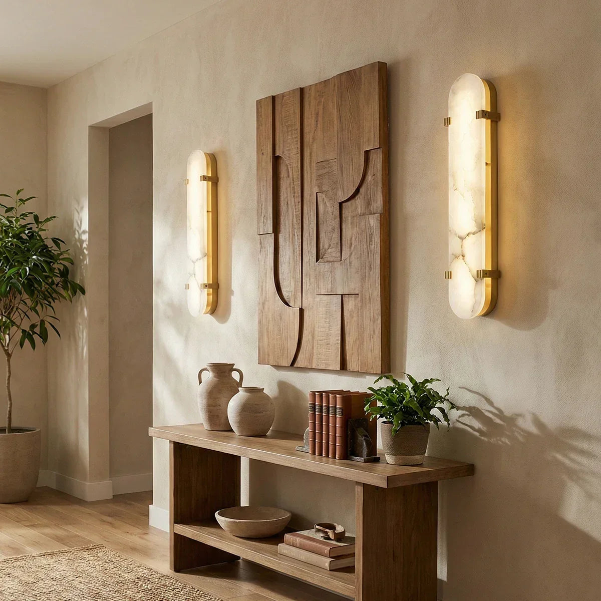 Oval Calla Alabaster Wall Sconce – Alabaster detail 14