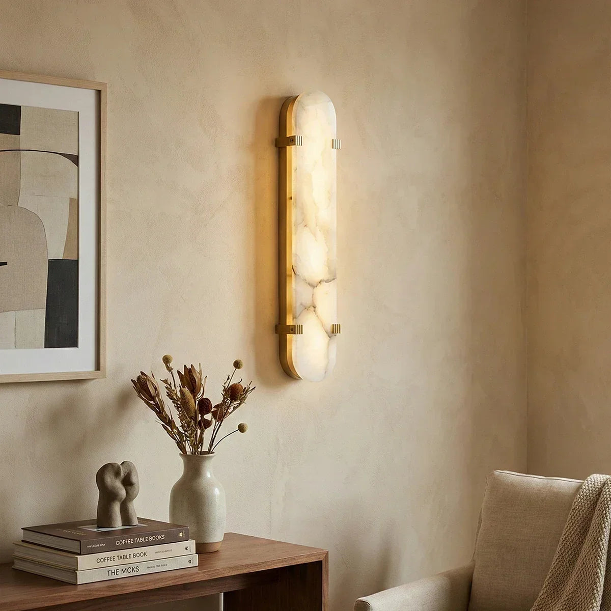 Oval Calla Alabaster Wall Sconce – Alabaster detail 2