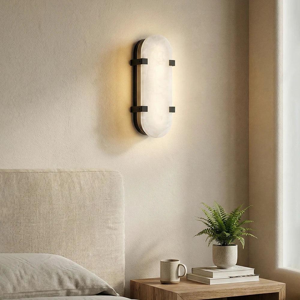 Oval Calla Alabaster Wall Sconce – Alabaster detail 4