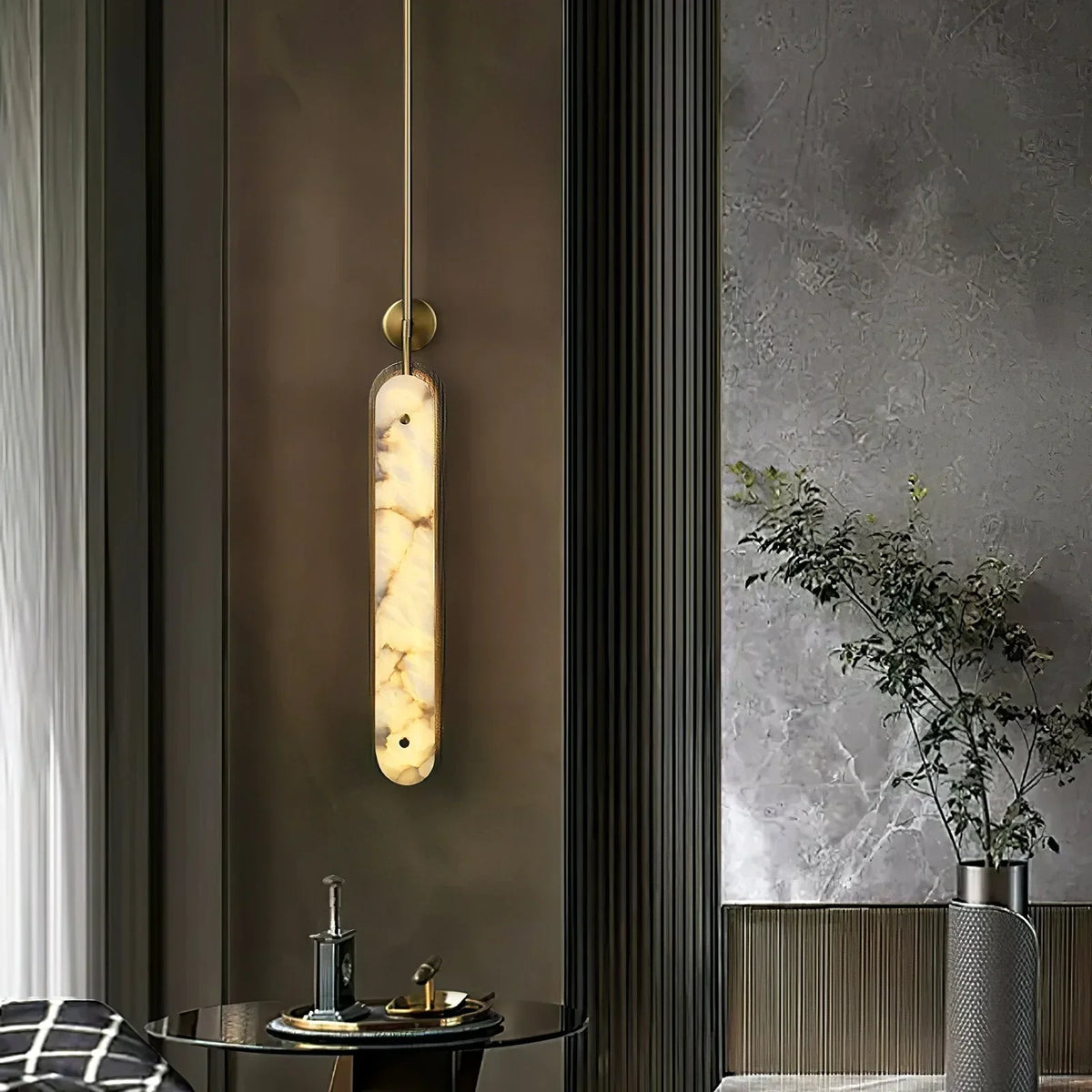 Oval Lysandra Alabaster Wall Sconce – Alabaster detail 7