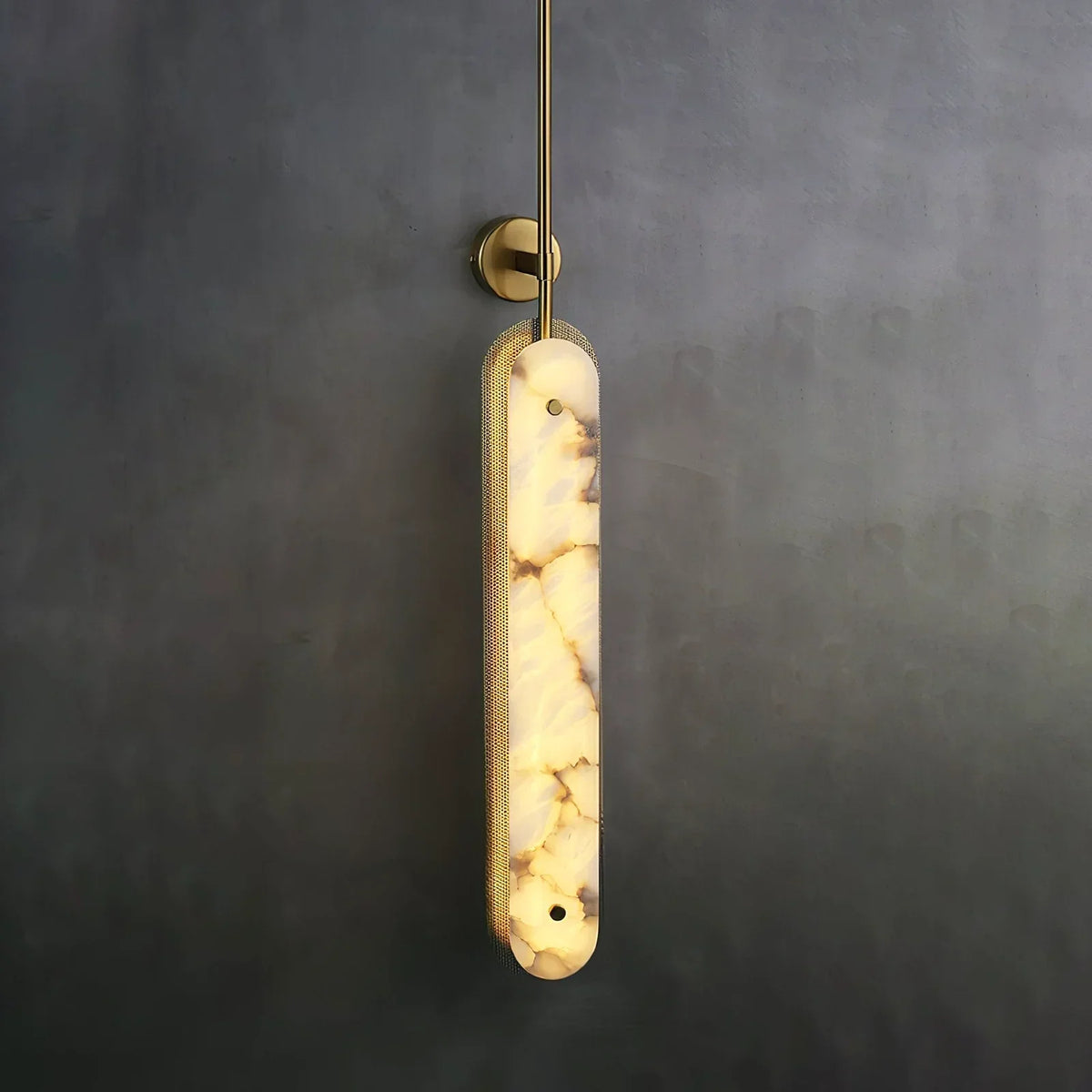 Oval Lysandra Alabaster Wall Sconce – Alabaster detail 8