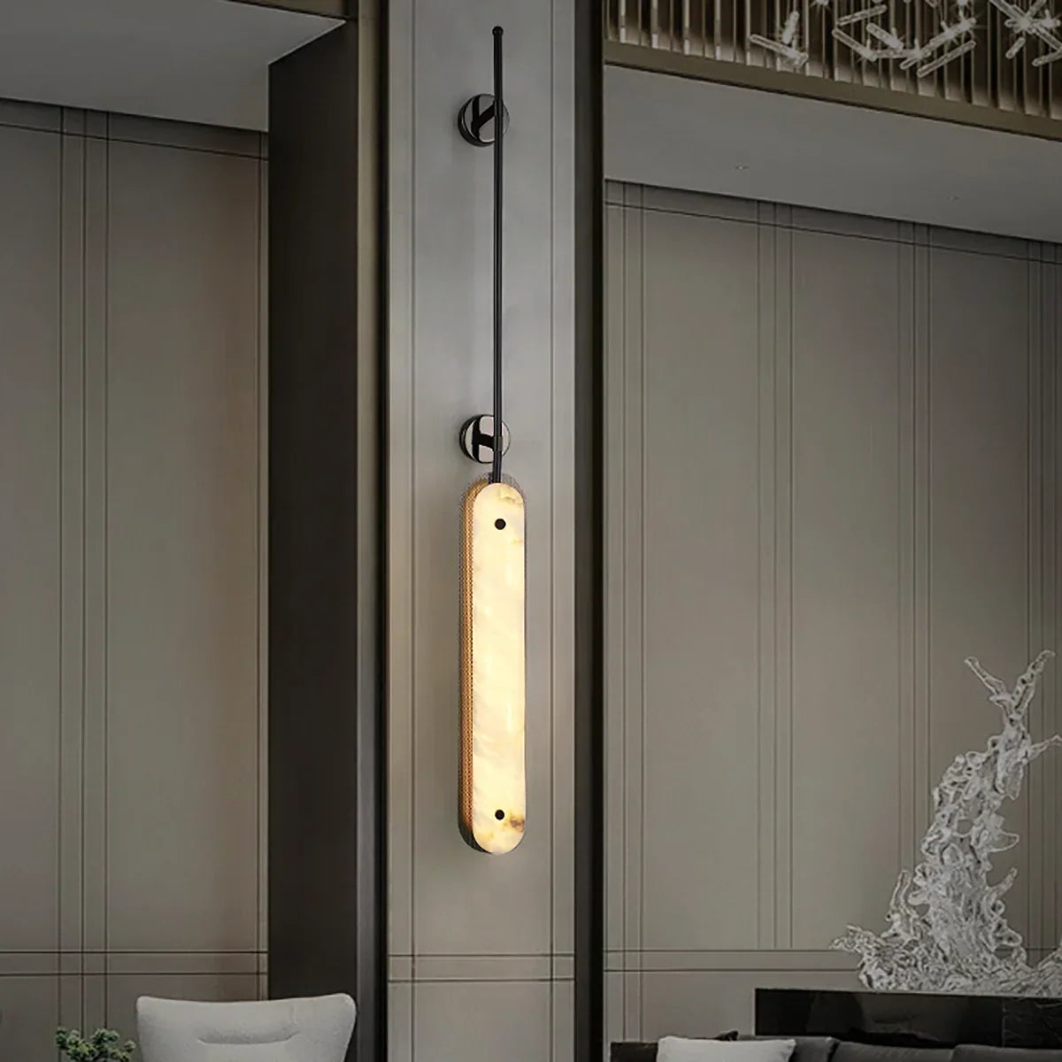 Oval Lysandra Alabaster Wall Sconce – Alabaster detail 5