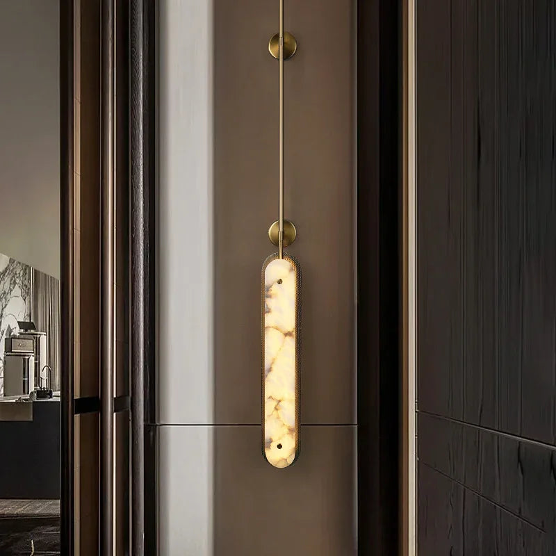 Oval Lysandra Alabaster Wall Sconce – Alabaster detail 3