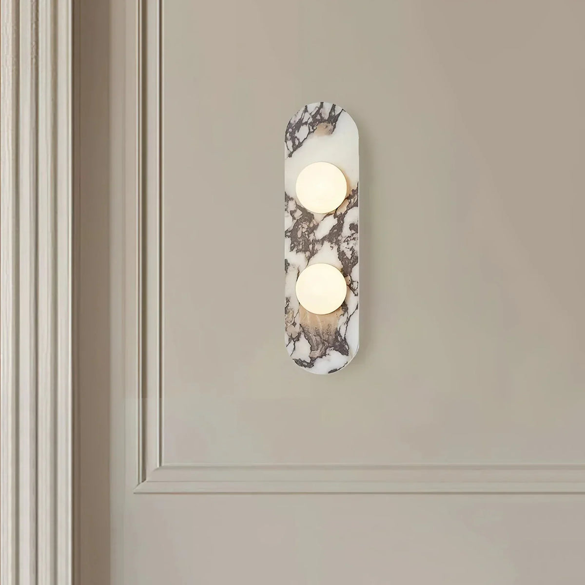Oval Marble Modulo Glass Wall Lamp – Marble detail 4