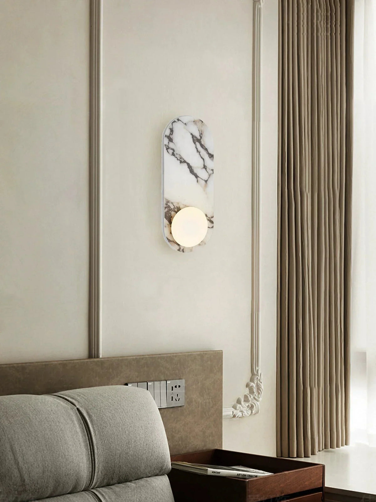 Oval Marble Modulo Glass Wall Lamp – Marble detail 8
