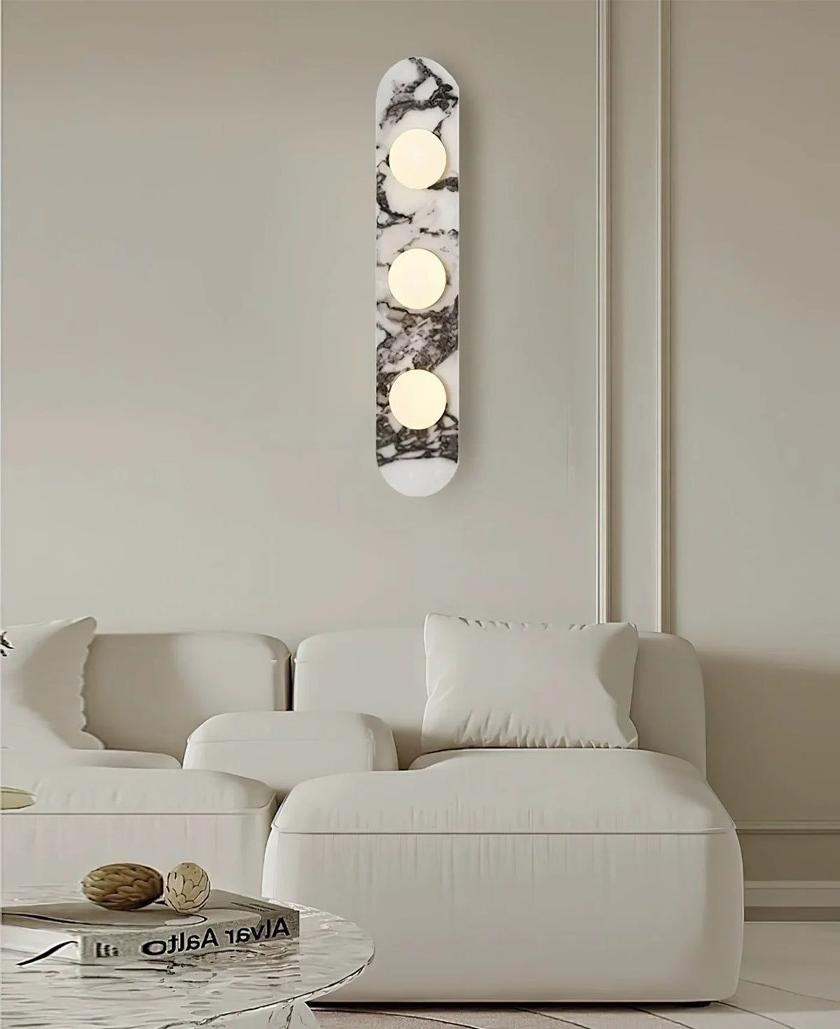 Oval Marble Modulo Glass Wall Lamp – Marble detail 5