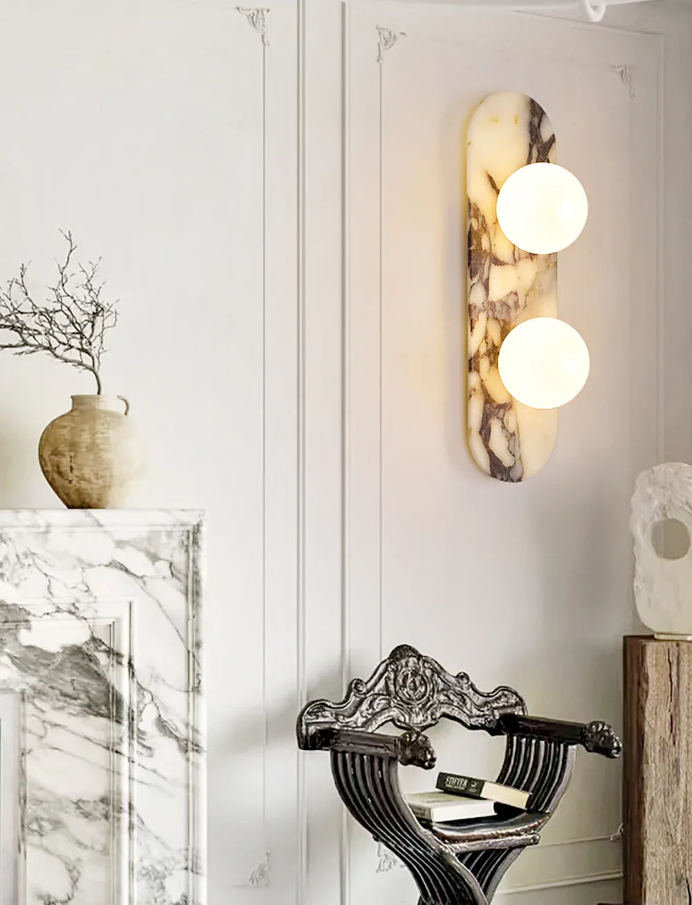 Oval Marble Modulo Glass Wall Lamp – Marble detail 6