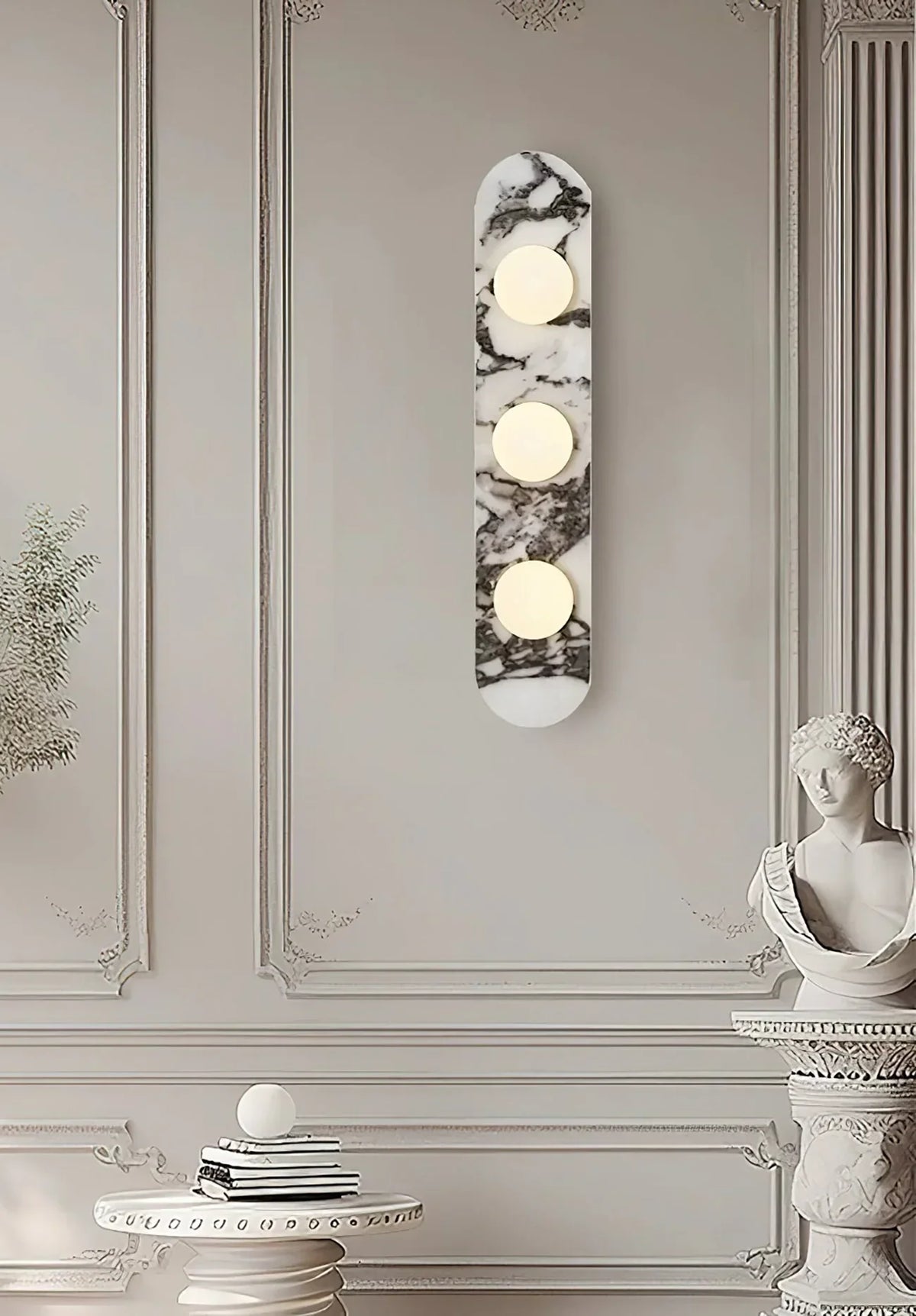 Oval Marble Modulo Glass Wall Lamp – Marble detail 9