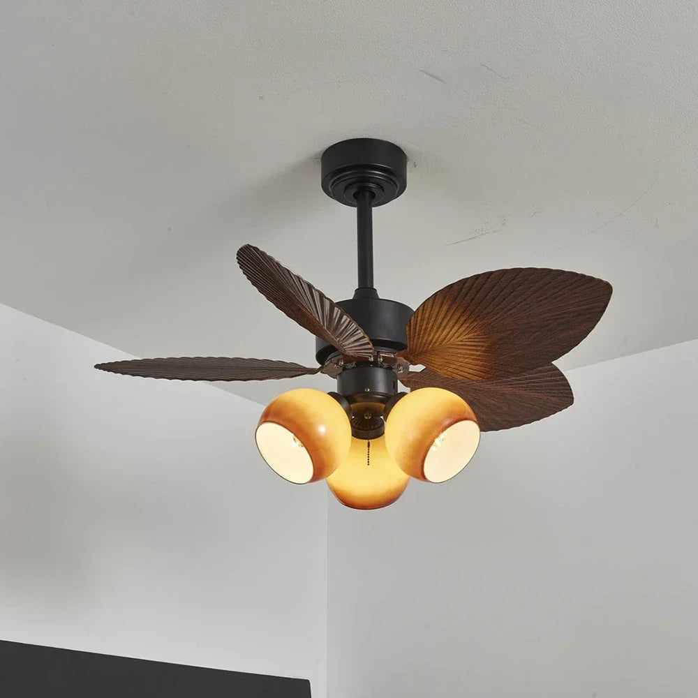 Palm Leaf Tropiluxe Glass Ceiling Fan Light – Glass detail 14