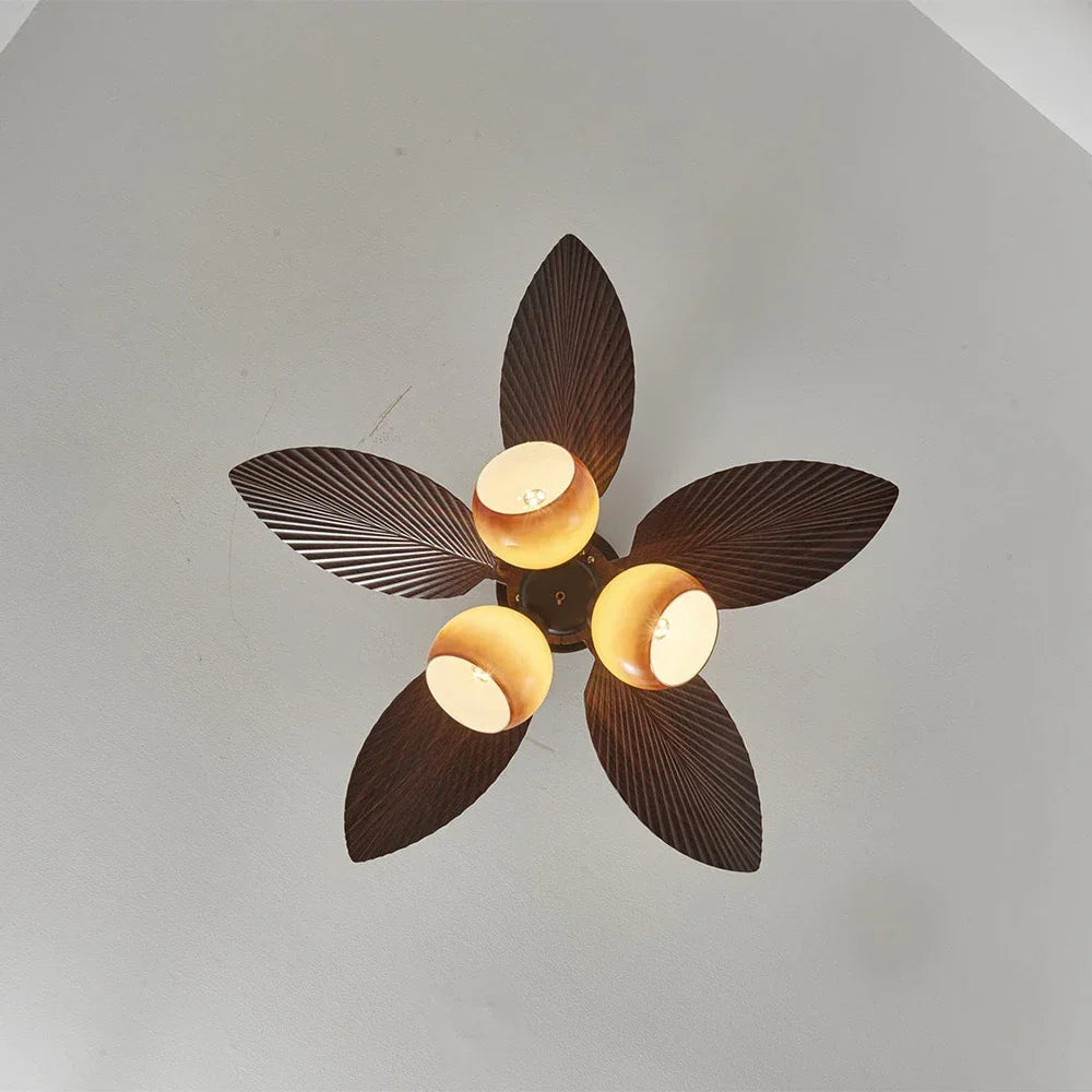 Palm Leaf Tropiluxe Glass Ceiling Fan Light – Glass detail 16