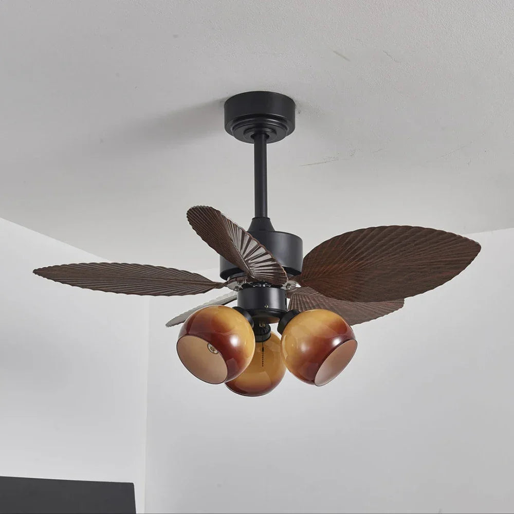 Palm Leaf Tropiluxe Glass Ceiling Fan Light – Glass detail 15