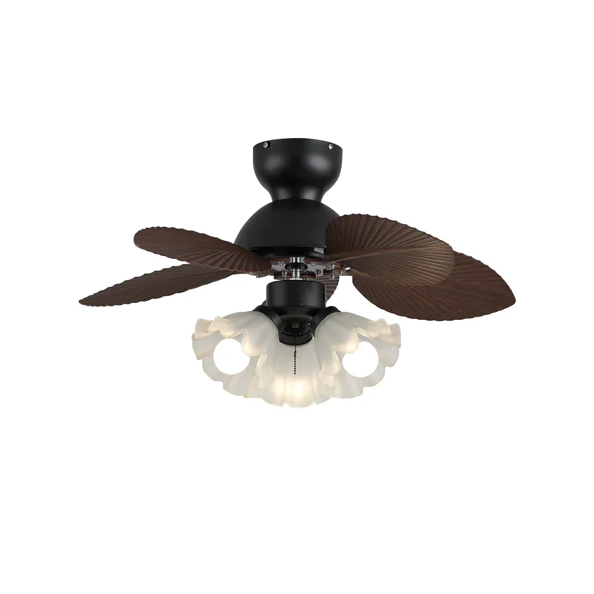 Palm Leaves Flower Shape Glass Ceiling Fan Light – Glass detail 15
