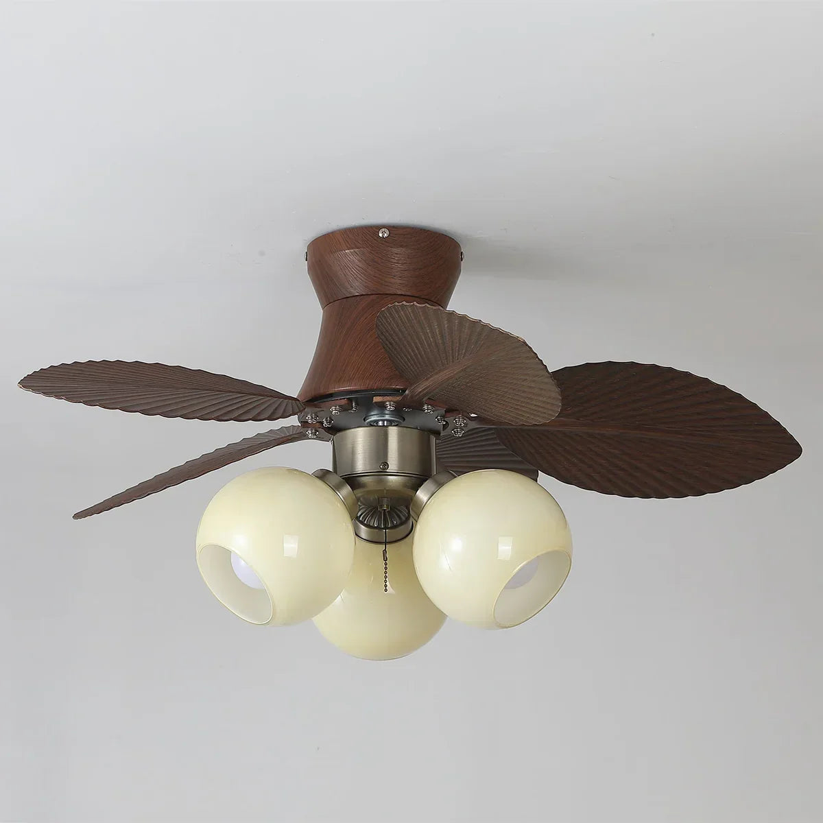 Palm Leaves Round Glass Ceiling Fan Light – Glass detail 14