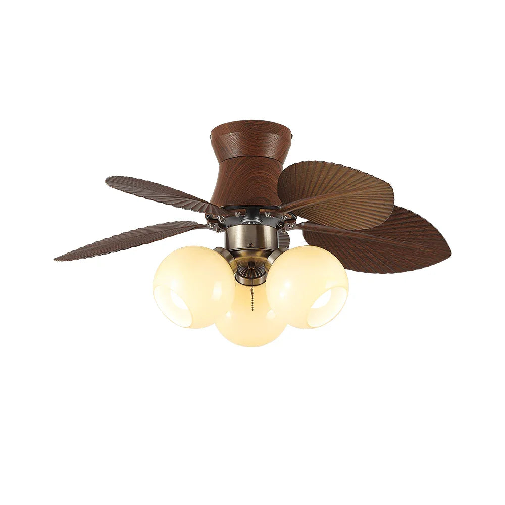 Palm Leaves Round Glass Ceiling Fan Light – Glass detail 15