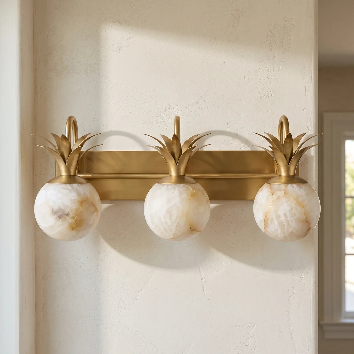 Palmyra Alabaster Globe Palm Wall Sconce – Alabaster detail 22