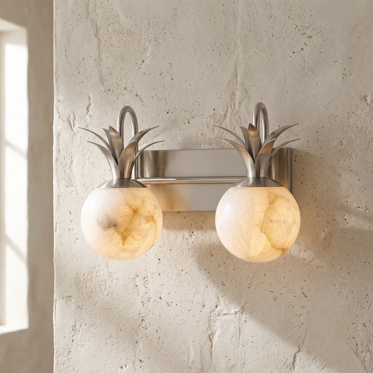 Palmyra Alabaster Globe Palm Wall Sconce – Alabaster detail 17