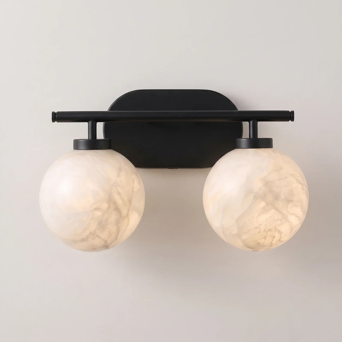 Perlune Globe Alabaster Vanity Wall Light – Alabaster detail 11