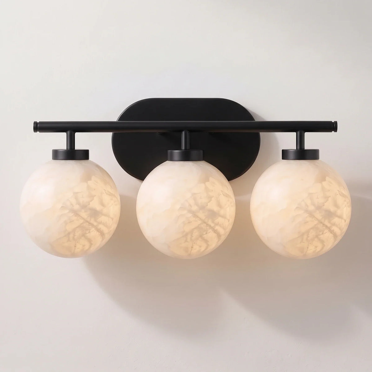 Perlune Globe Alabaster Vanity Wall Light – Alabaster detail 14