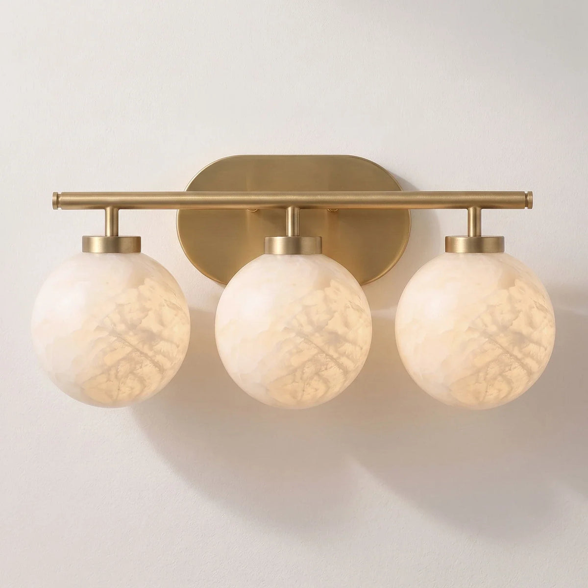 Perlune Globe Alabaster Vanity Wall Light – Alabaster detail 13