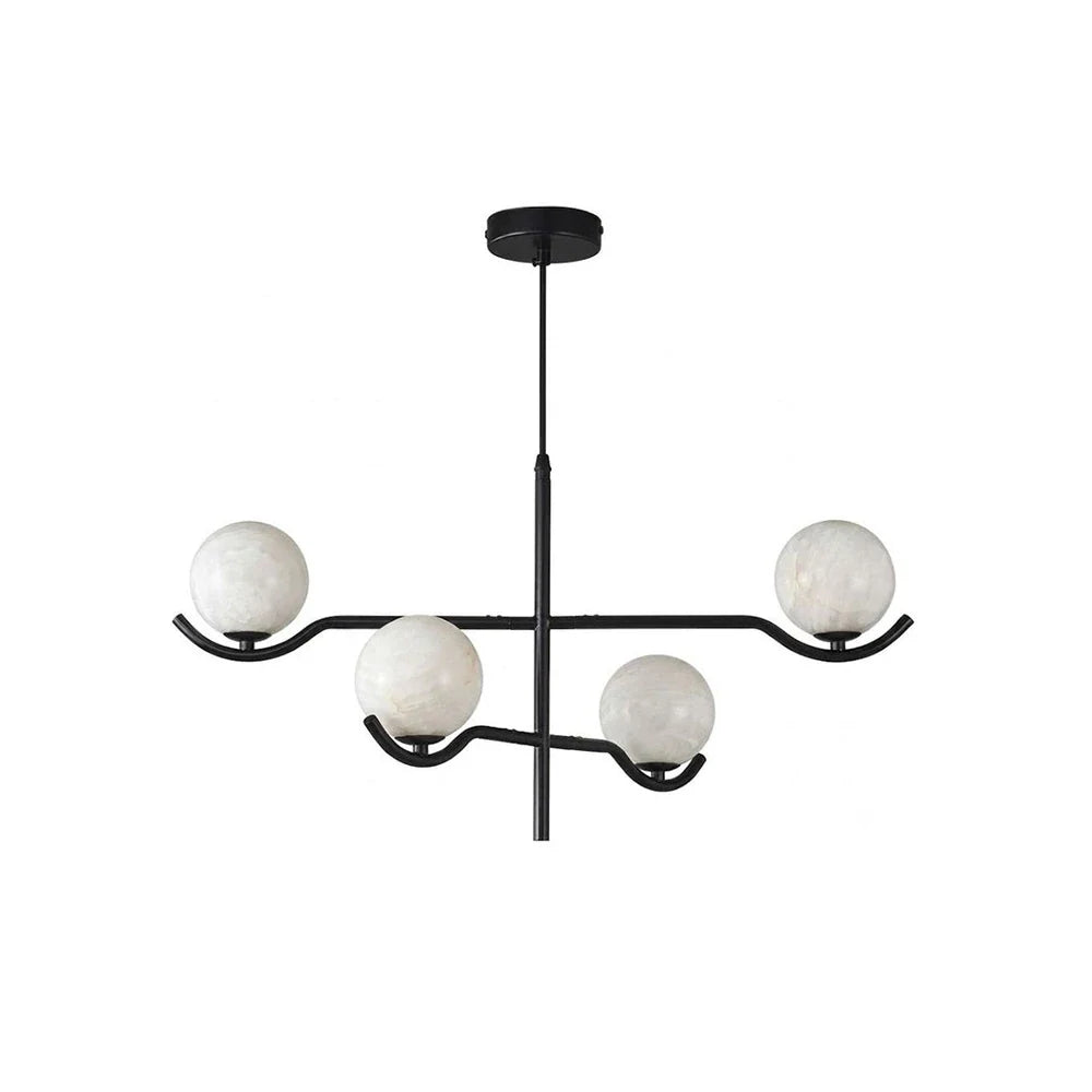 Perrin Crossing Arm Globe Alabaster Chandelier – Alabaster detail 15
