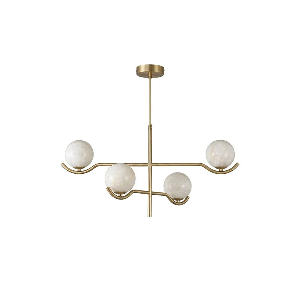 Perrin Crossing Arm Globe Alabaster Chandelier – Alabaster detail 14