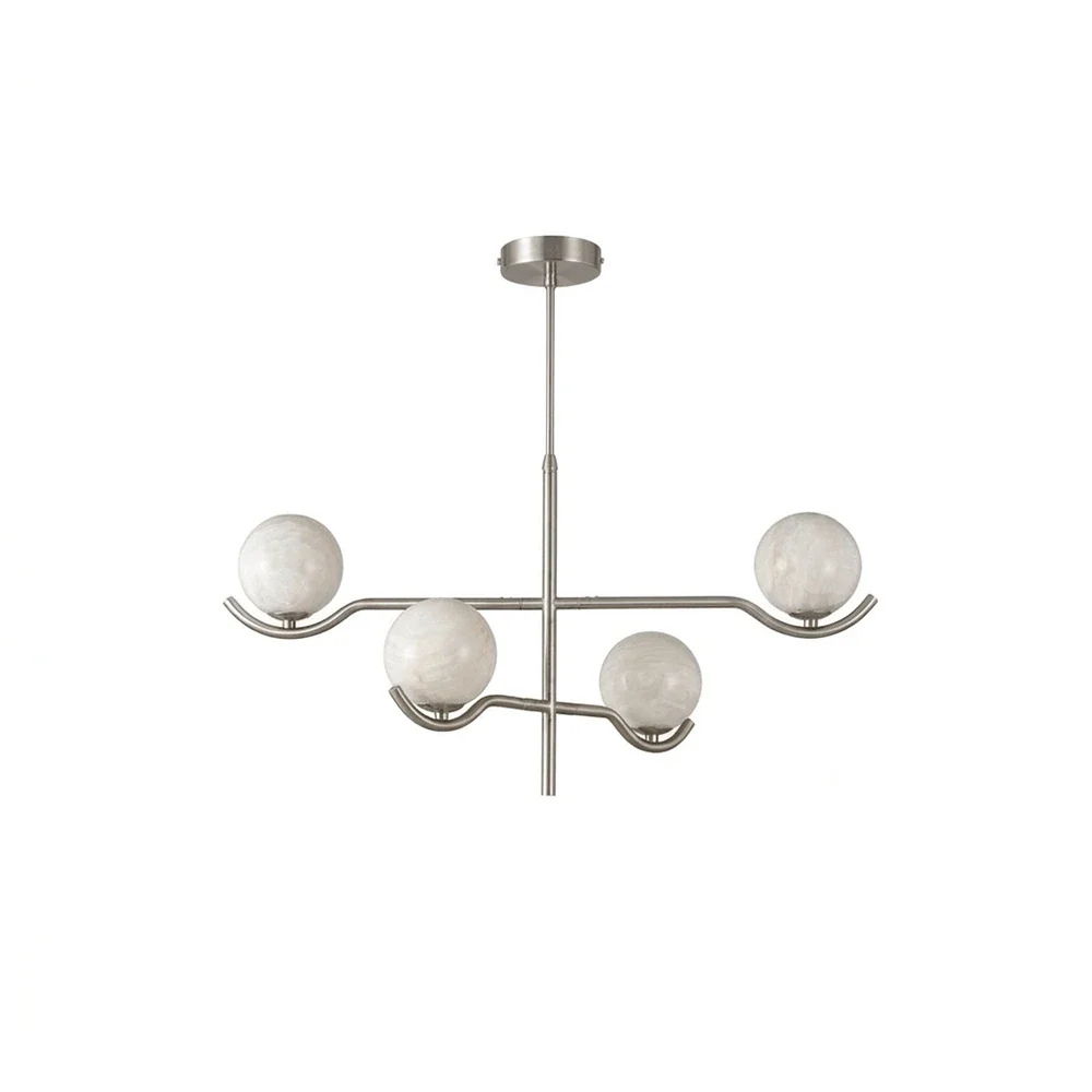 Perrin Crossing Arm Globe Alabaster Chandelier – Alabaster detail 16