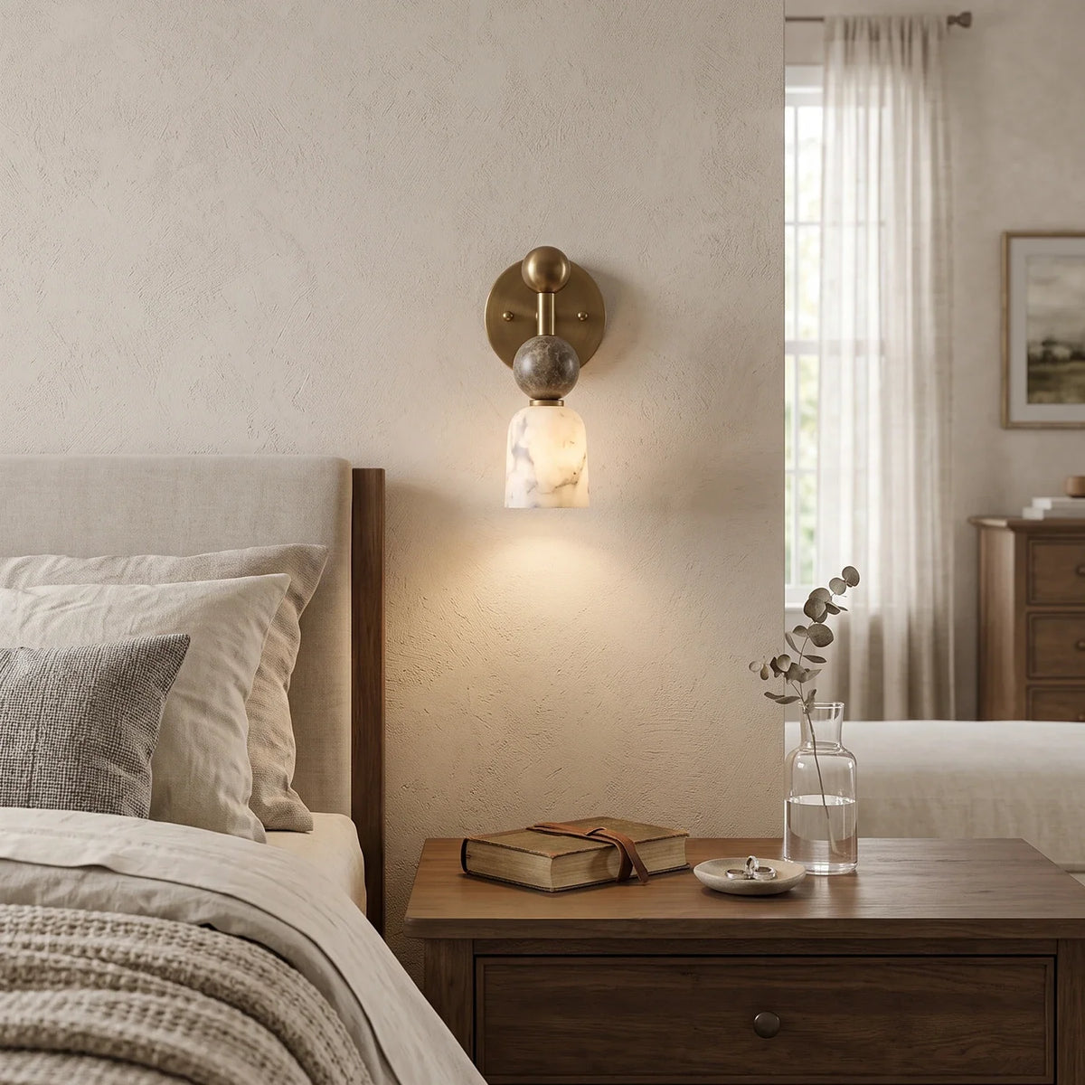 Perrin Stacked Alabaster Wall Sconce – Alabaster detail 3