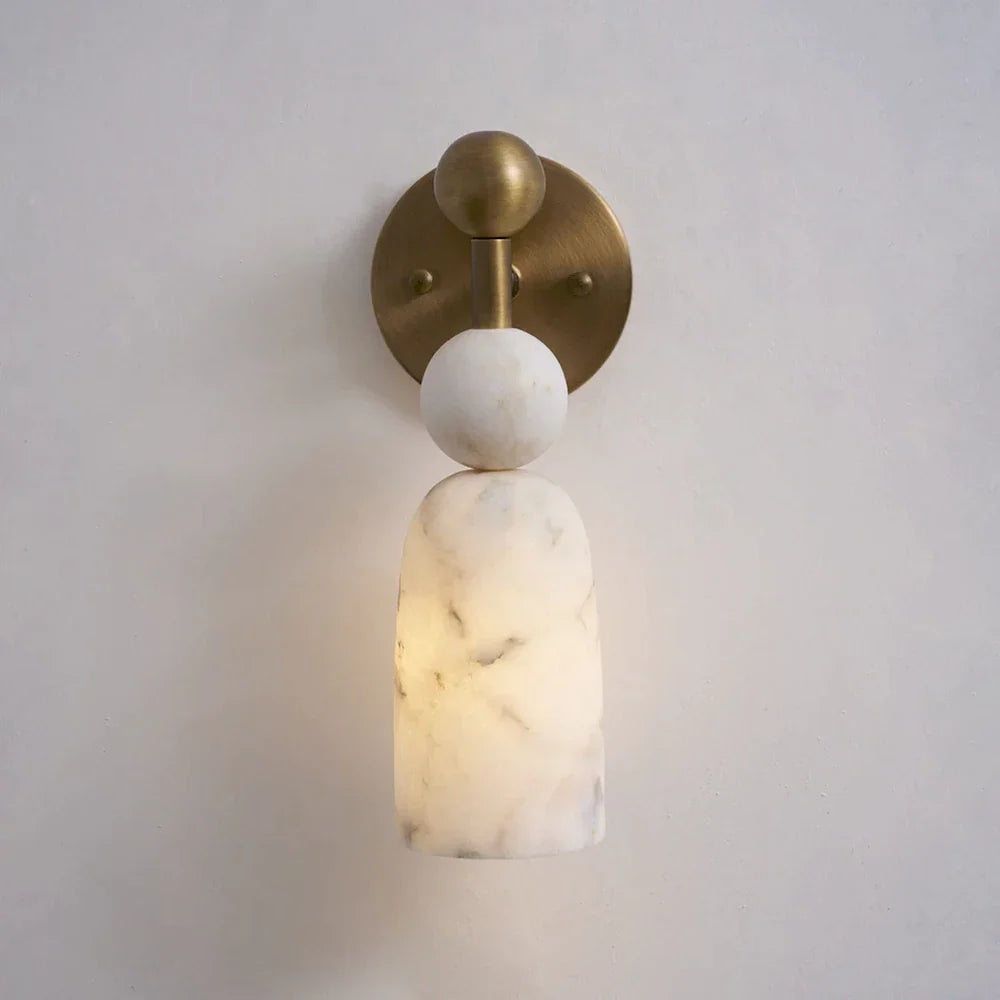 Perrin Stacked Alabaster Wall Sconce – Alabaster detail 13