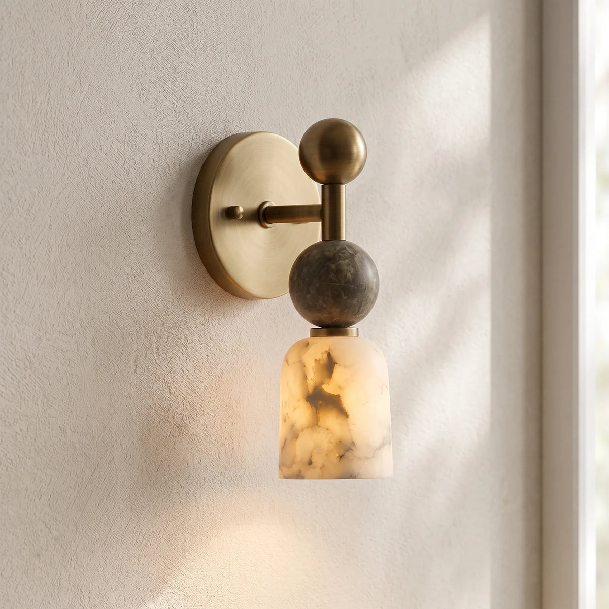 Perrin Stacked Alabaster Wall Sconce – Alabaster detail 18