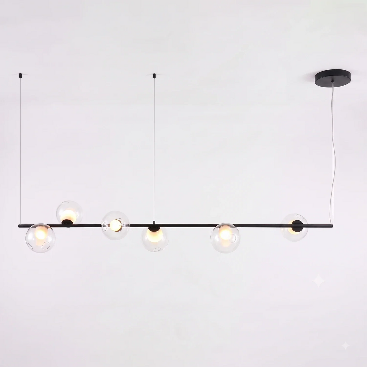 Perrin Threaded Orb Linear Glass Chandelier – Glass detail 14