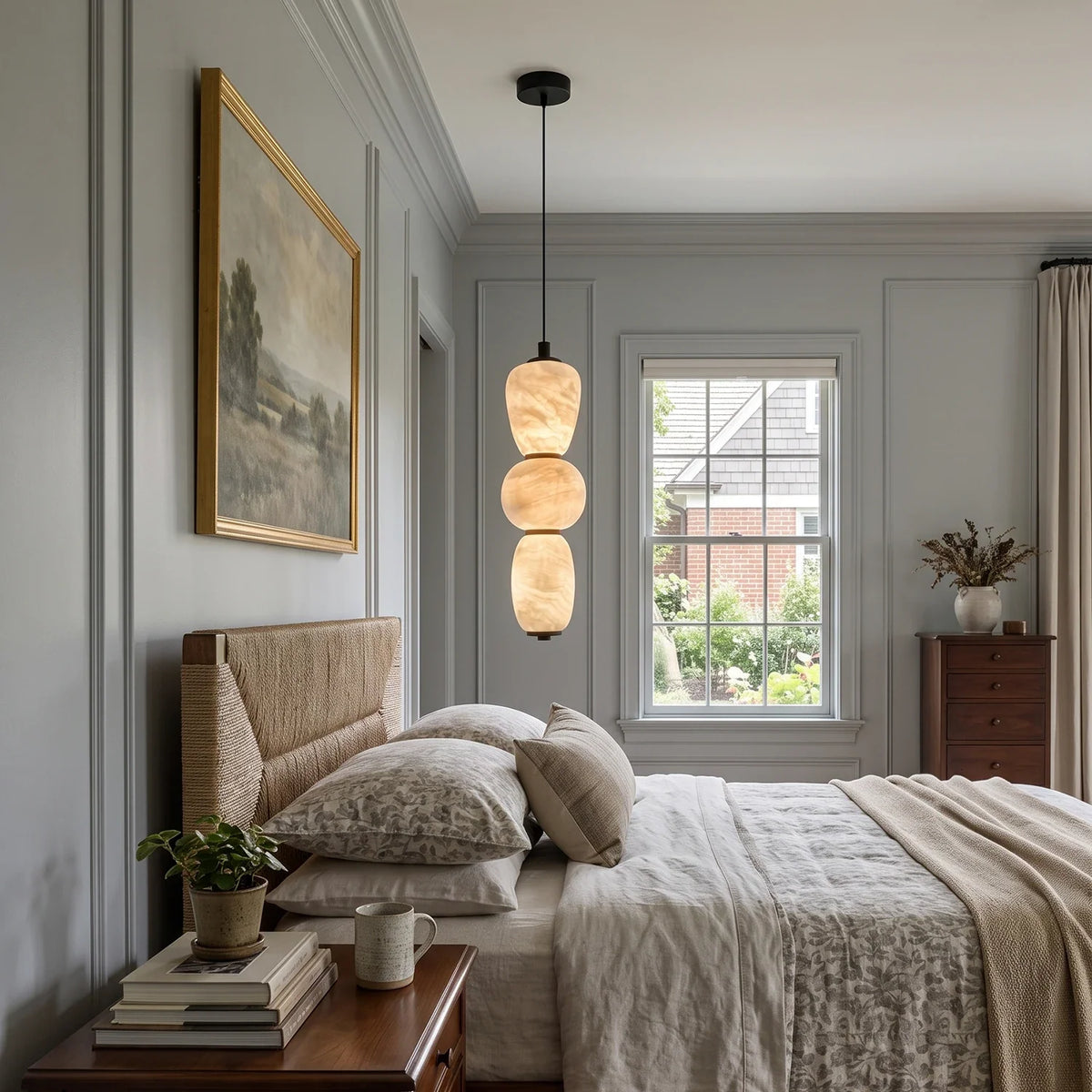 Perrine Stacked Alabaster Pendant Light – Alabaster detail 2