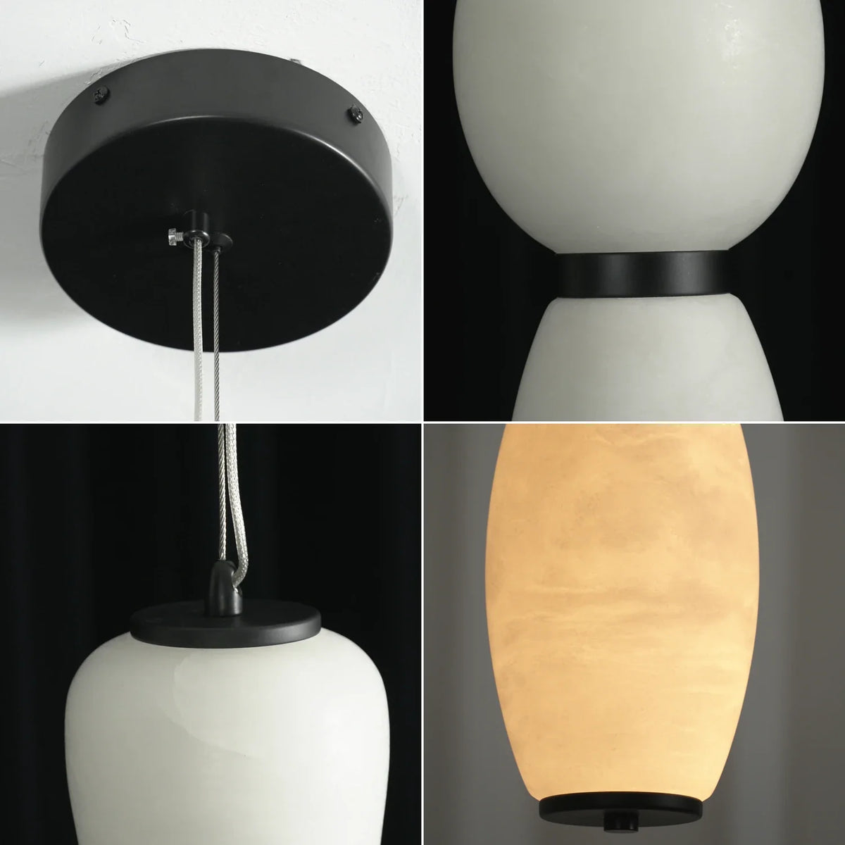 Perrine Stacked Alabaster Pendant Light – Alabaster detail 10