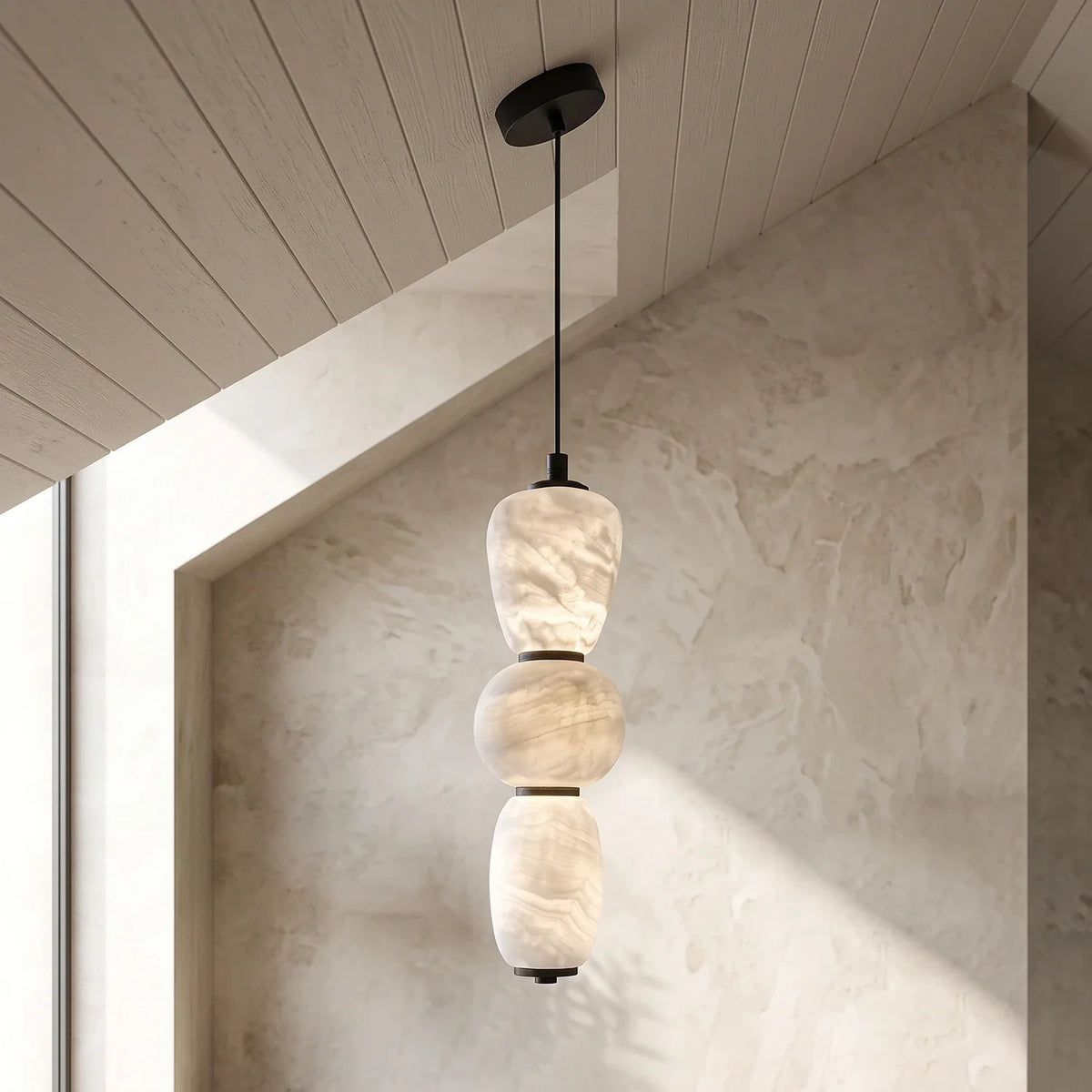 Perrine Stacked Alabaster Pendant Light – Alabaster detail 18