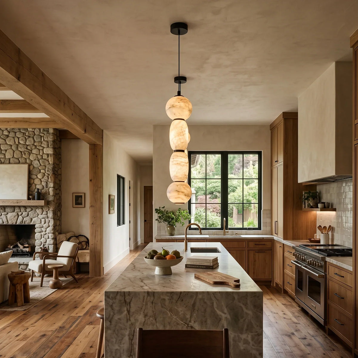 Perrine Stacked Alabaster Pendant Light – Alabaster detail 3