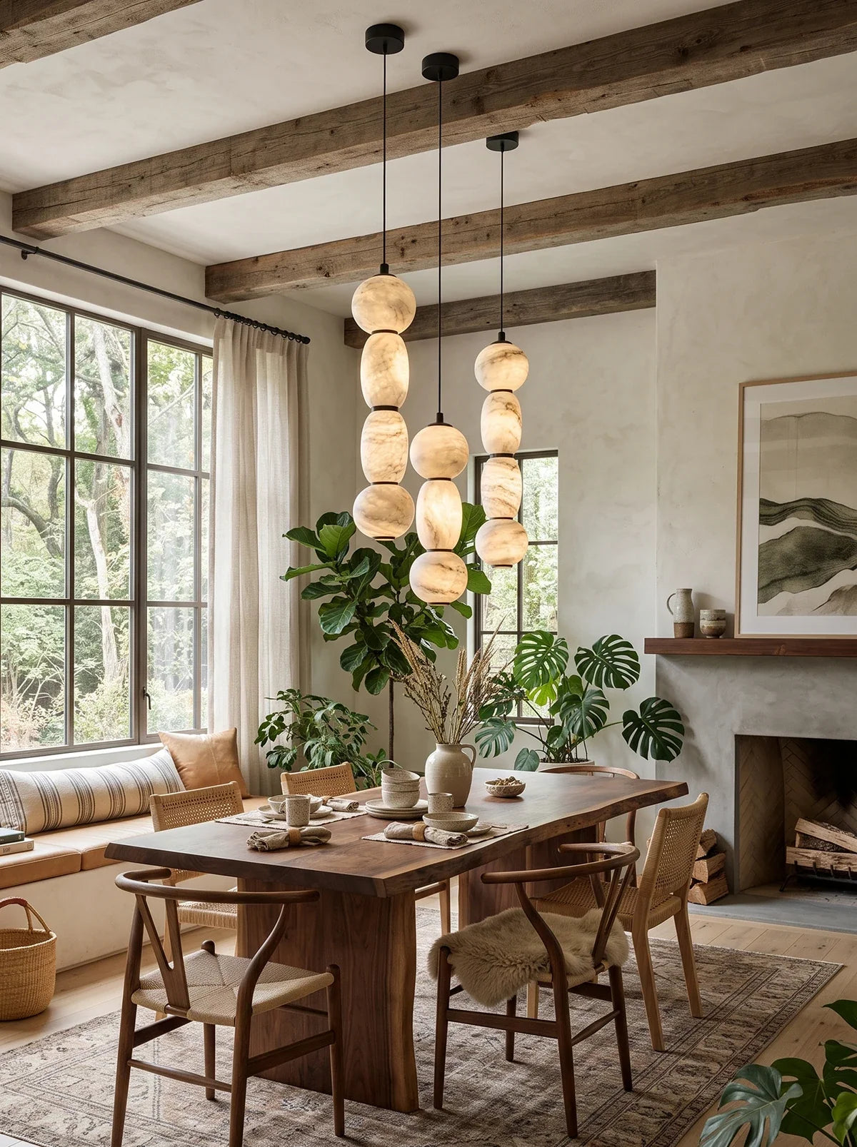 Perrine Stacked Alabaster Pendant Light – Alabaster detail 9