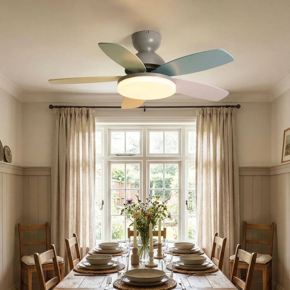 Petal Shaped Petalo Copper Ceiling Fan Light – Copper detail 7