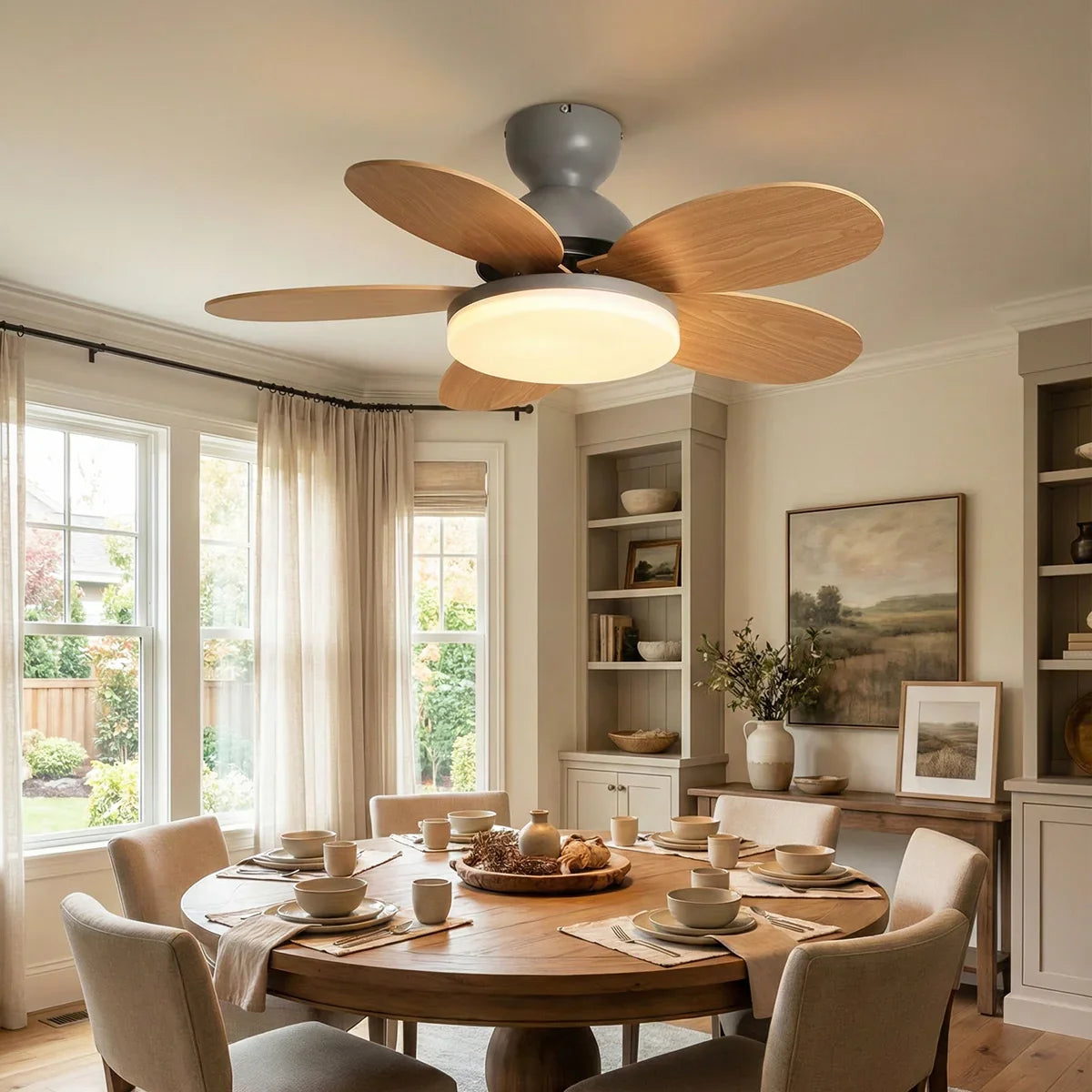 Petal Shaped Petalo Copper Ceiling Fan Light – Copper detail 5