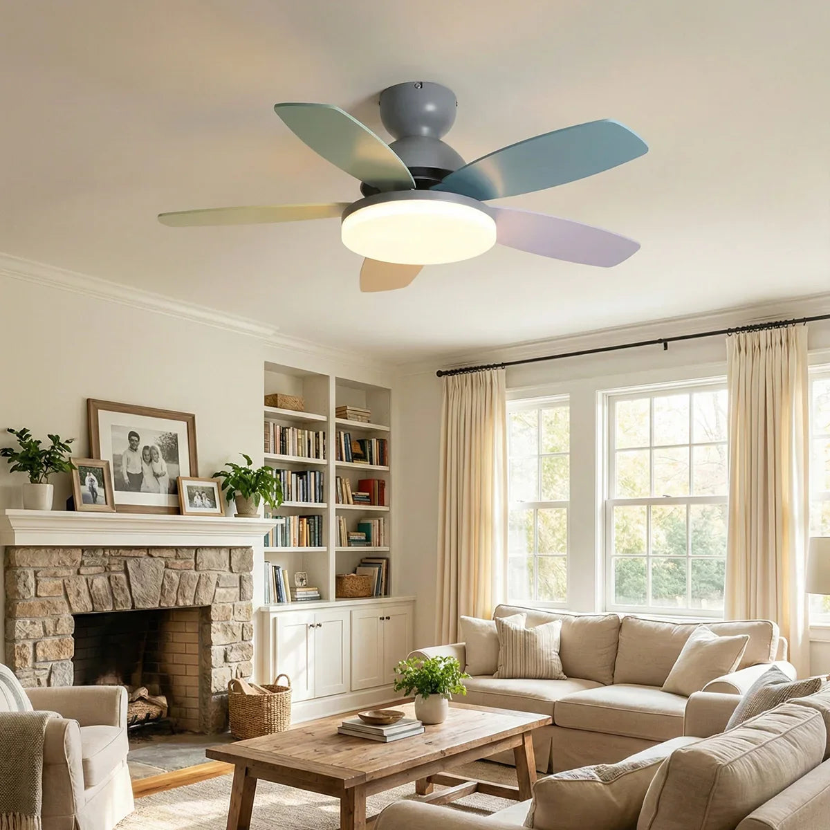 Petal Shaped Petalo Copper Ceiling Fan Light – Copper detail 13