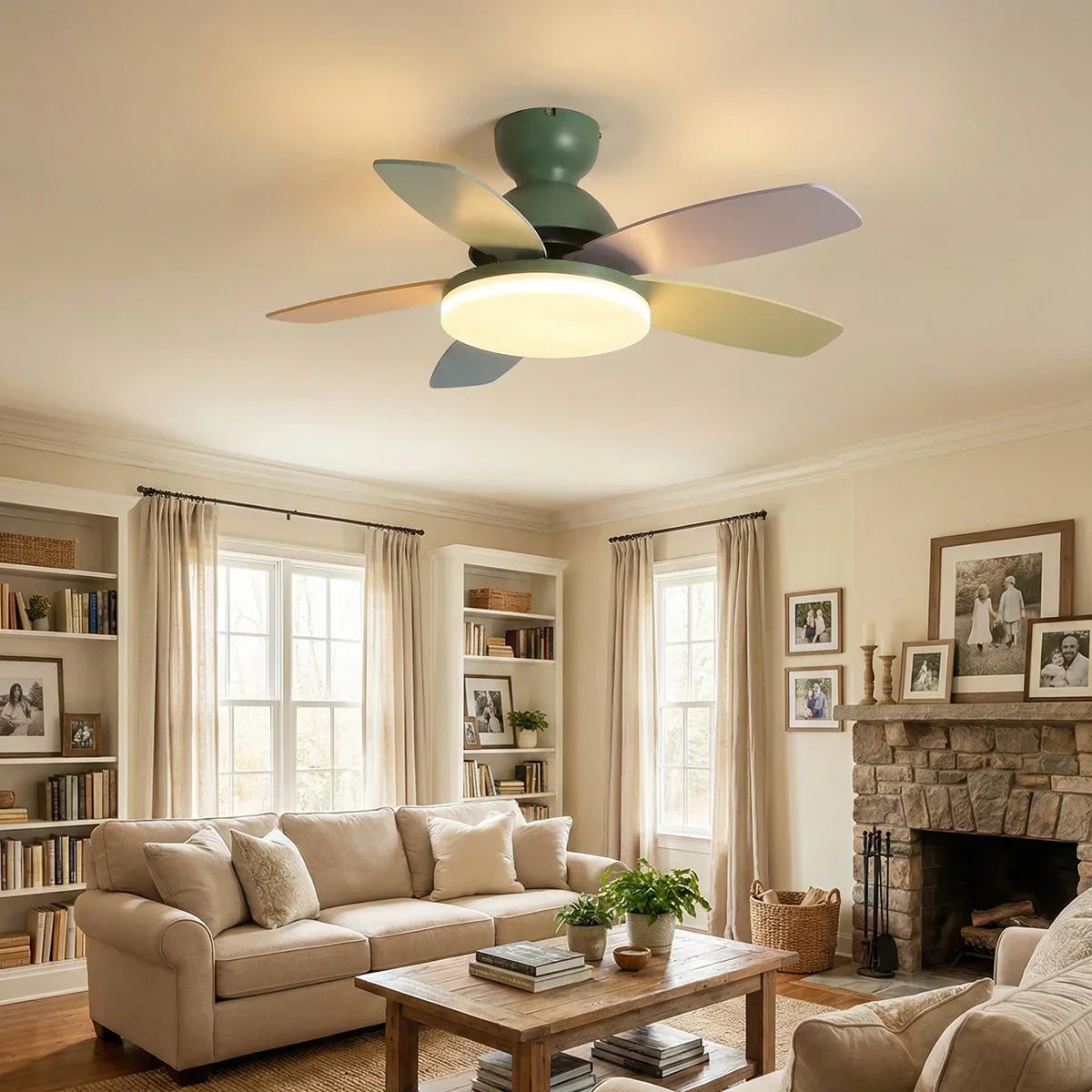 Petal Shaped Petalo Copper Ceiling Fan Light – Copper detail 3