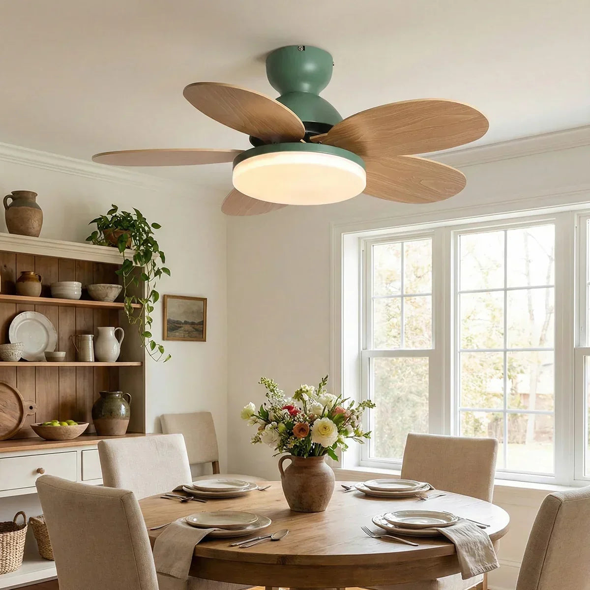 Petal Shaped Petalo Copper Ceiling Fan Light – Copper detail 12