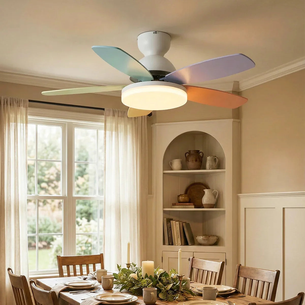 Petal Shaped Petalo Copper Ceiling Fan Light – Copper detail 8