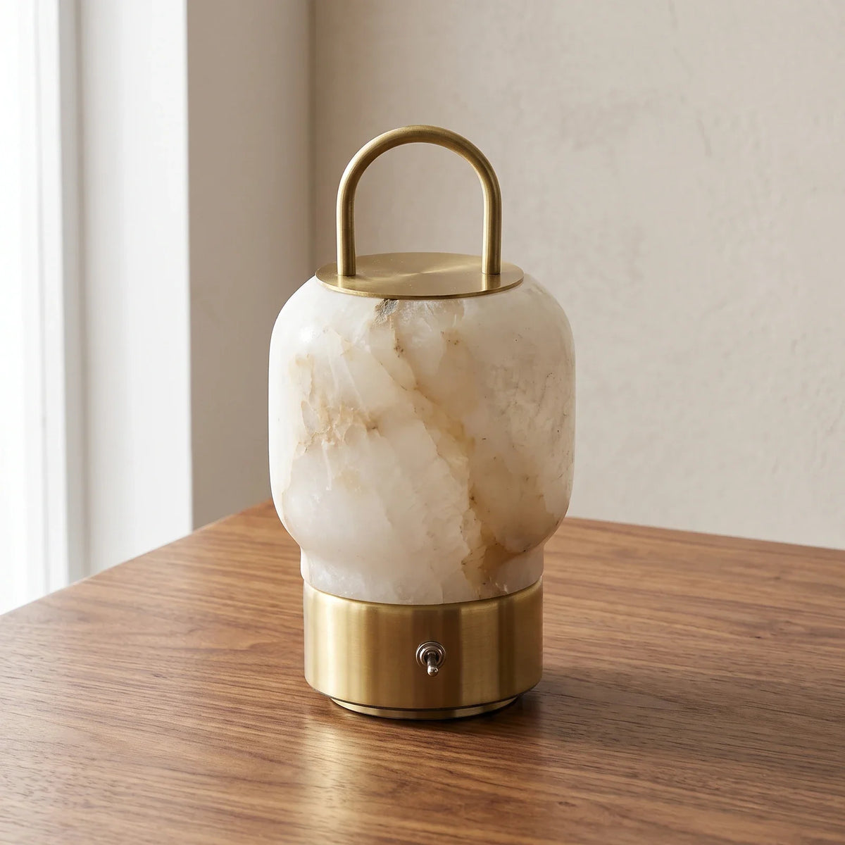 Portable Alabaster Lantern Table Lamp – Alabaster detail 12