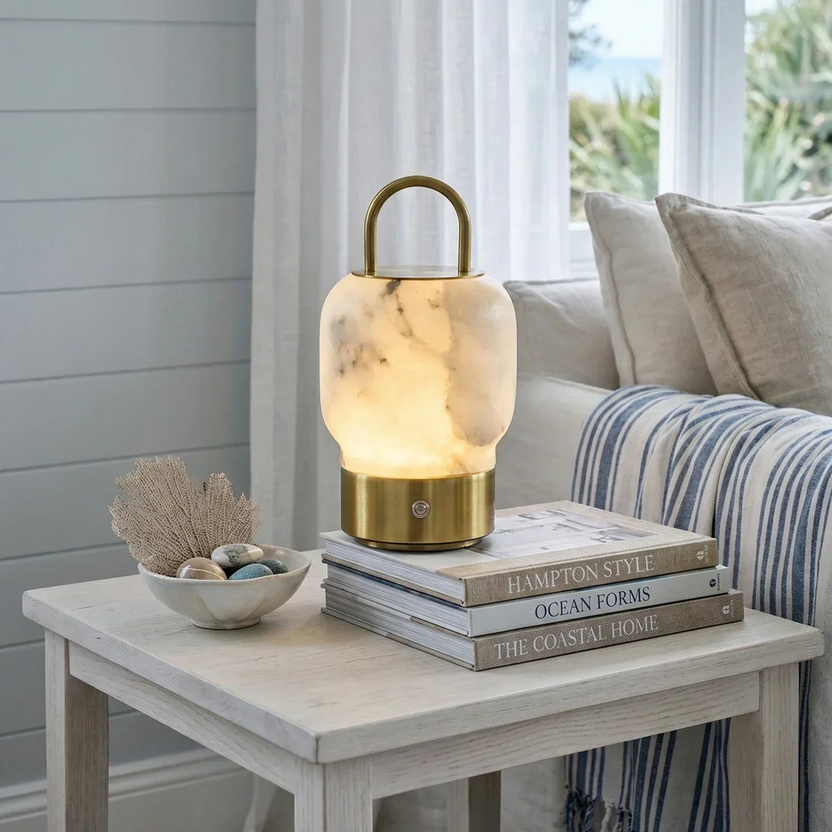 Portable Alabaster Lantern Table Lamp – Alabaster detail 9