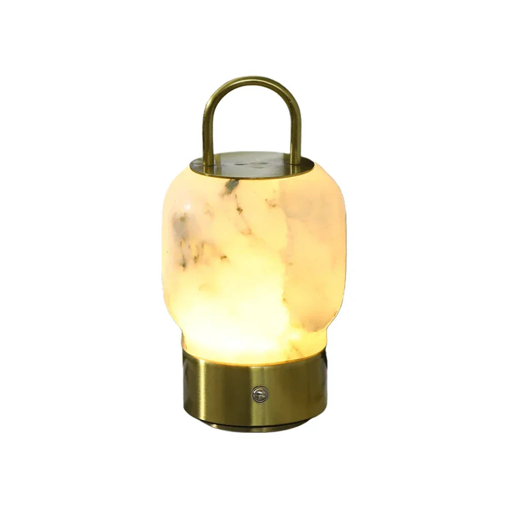 Portable Alabaster Lantern Table Lamp – Alabaster detail 13